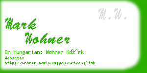 mark wohner business card